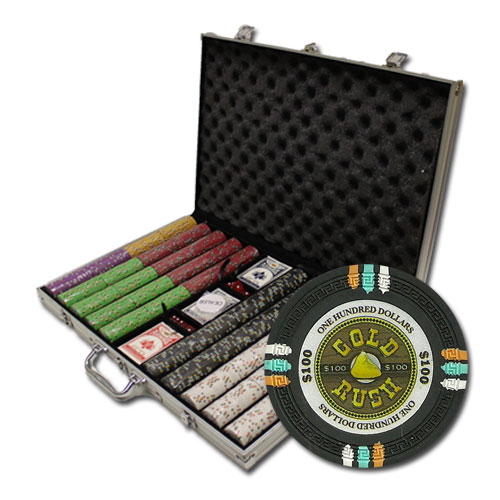 1000Ct Claysmith Gaming Gold Rush Poker Chip Set in Aluminum