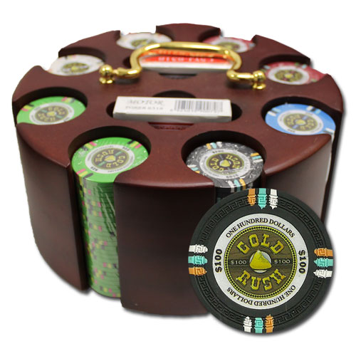 200Ct Claysmith Gaming Gold Rush Poker Chip Set in Carousel Case