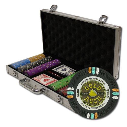 300Ct Claysmith Gaming Gold Rush Poker Chip Set in Aluminum Case
