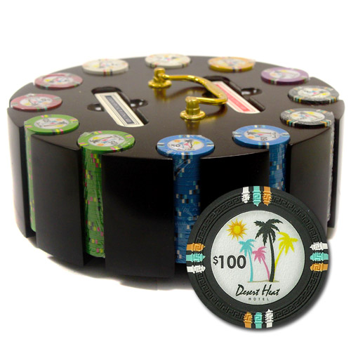 300Ct Claysmith Gaming Desert Heat Poker Chip Set in Carousel