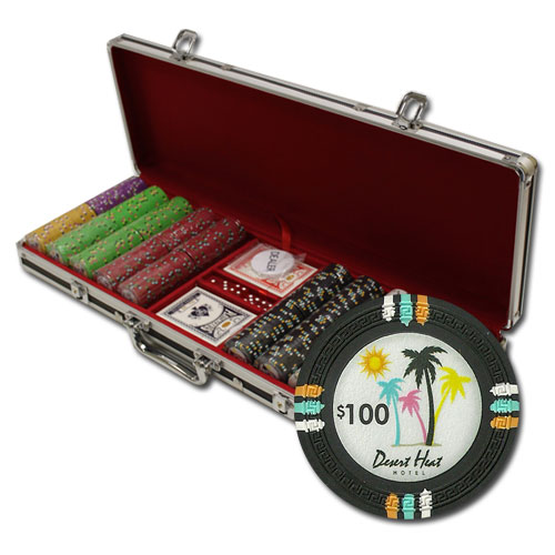 500Ct Claysmith Desert Heat Poker Chip Set in Black Aluminum