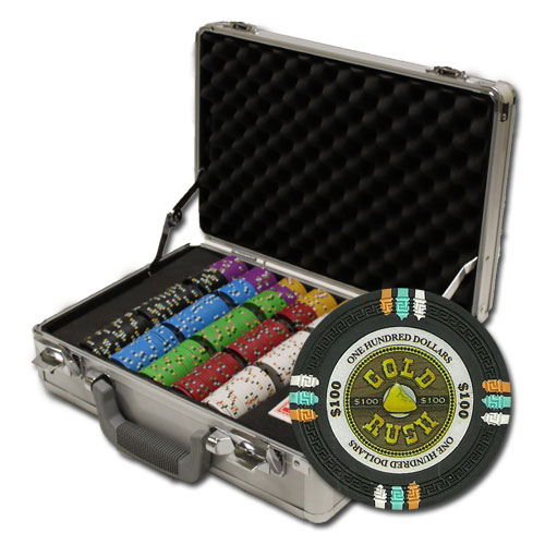 300Ct Claysmith Gaming Gold Rush Poker Chip Set in Claysmith