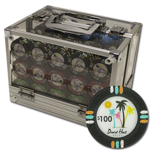 600Ct Claysmith Gaming Desert Heat Poker Chip Set in Acylic