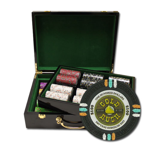 500Ct Custom Claysmith Gold Rush Poker Chip Set in Hi Gloss Case