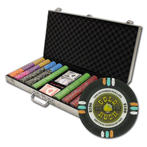 750Ct Custom Claysmith Gold Rush Poker Chip Set in Aluminum Case