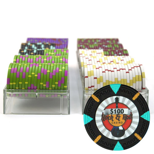 200Ct Claysmith Gaming Rock & Roll Poker Chip Set in Acrylic