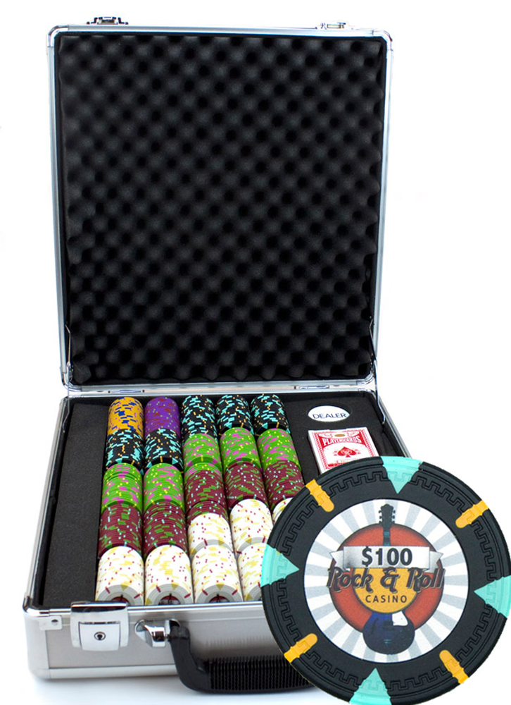 500 Count Custom Poker Chip Set - Rock & Roll in Claysmith