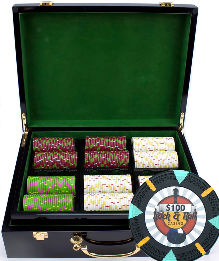500 Count Custom Poker Chip Set - Rock & Roll in Hi Gloss