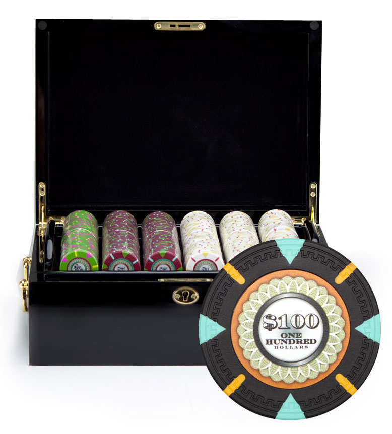 500Ct Claysmith Gaming The Mint Poker Chip Set in Black Mahogany