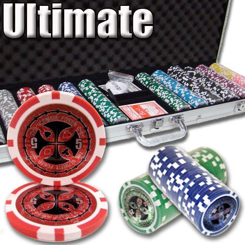 600 Count - Pre-Packaged - Poker Chip Set - Ultimate 14 G - Aluminum