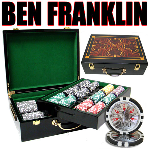 500 Count - Custom Breakout - Poker Chip Set - Ben Franklin 14 G - Hi Gloss