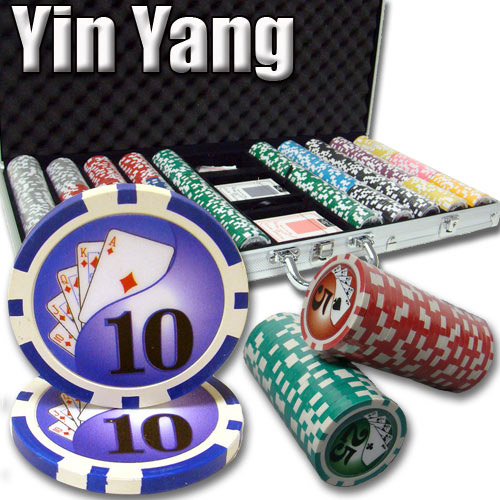 750 Count - Pre-Packaged - Poker Chip Set - Yin Yang 13.5 G - Aluminum