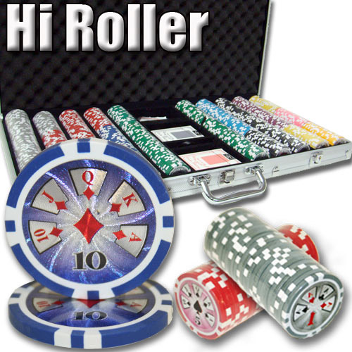 750 Count - Pre-Packaged - Poker Chip Set - Hi Roller 14 G - Aluminum