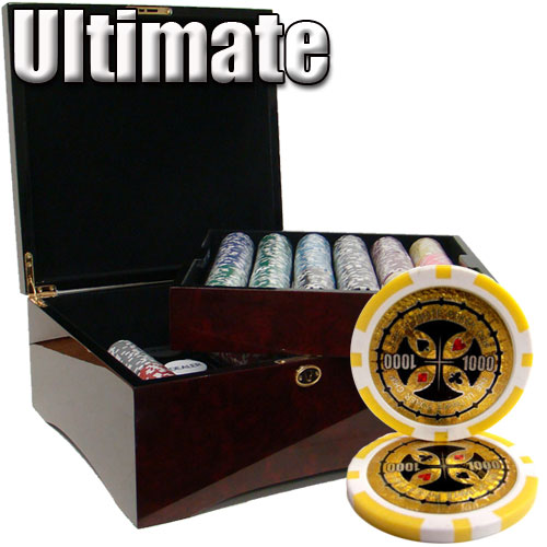 750 Count - Custom Breakout - Poker Chip Set - Ultimate 14 G - Mahogany