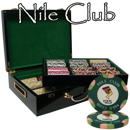 500 Ct Custom Breakout Nile Club Poker Chip Set - High Gloss Case
