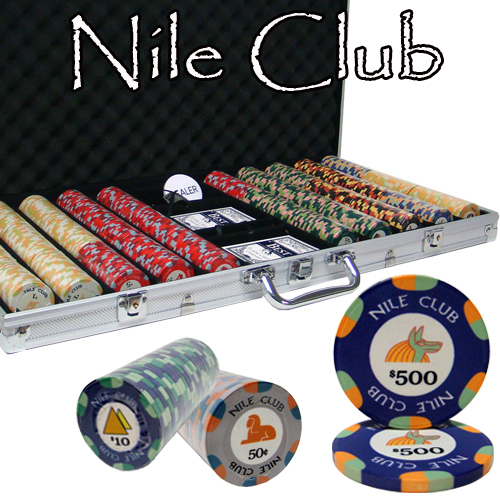 750 Ct Custom Breakout Nile Club Poker Chip Set - Aluminum Case