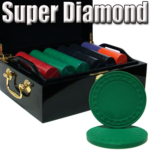 Custom Breakout 500 Ct Super Diamond Poker Chip Set - Mahogany