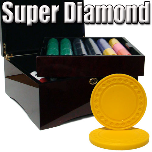 Custom Breakout 750 Ct Super Diamond Poker Chip Set - Mahogany