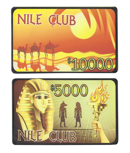 10 Nile Club 40 Gram Ceramic Poker Plaques - 5 of Each