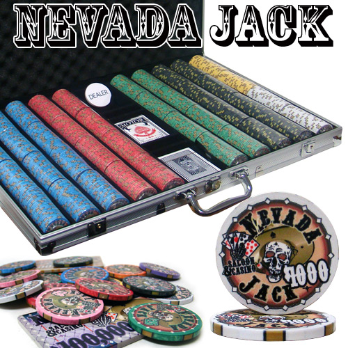 Custom Breakout - 1000 Ct Nevada Jack 10 Gram Poker Chip Set