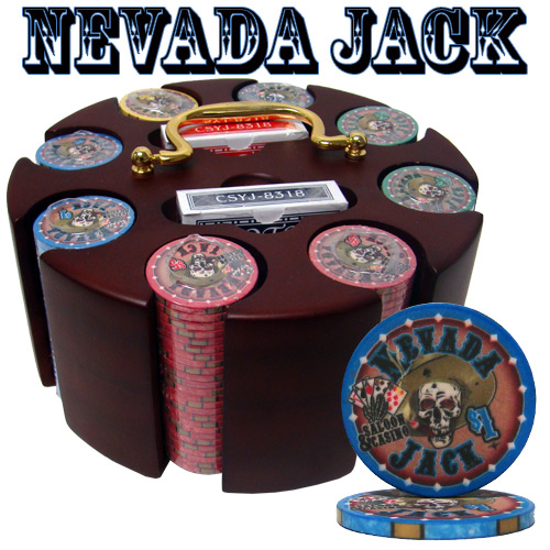 Pre-Packaged - 200 Count Nevada Jack 10 Gram Poker Chip Carousel Set