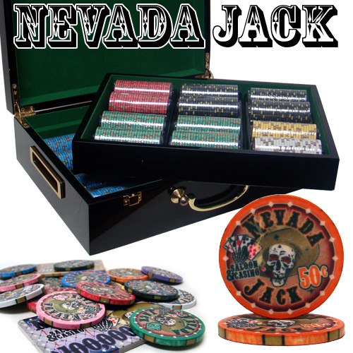 Pre-Packaged - 500 Ct Nevada Jack 10g Hi Gloss Poker Chip Set