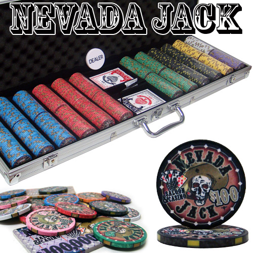 Pre-Packaged - 600 Ct Nevada Jack 10 Gram Poker Chip Set