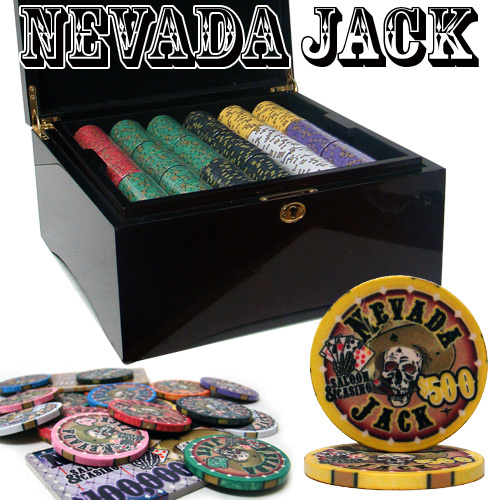 Custom Breakout - 750 Ct Nevada Jack 10g Mahogany Poker Chip Set