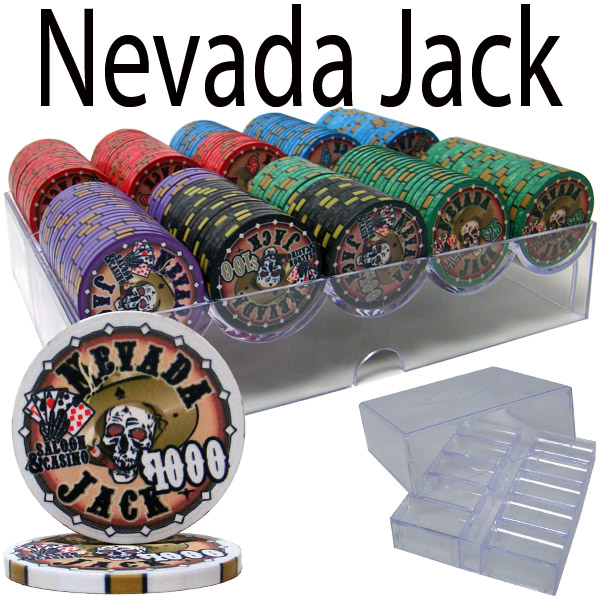 Custom Breakou - 200 Ct Nevada Jack Poker Chip Set Acrylic Tray