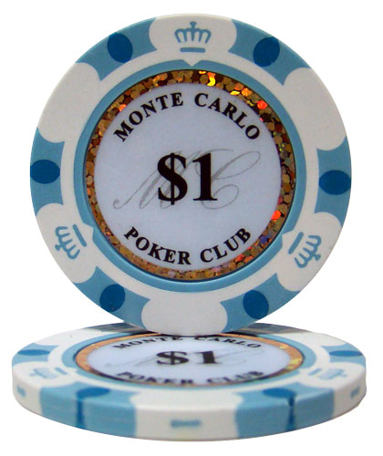 $1 Monte Carlo 14 Gram Poker Chips