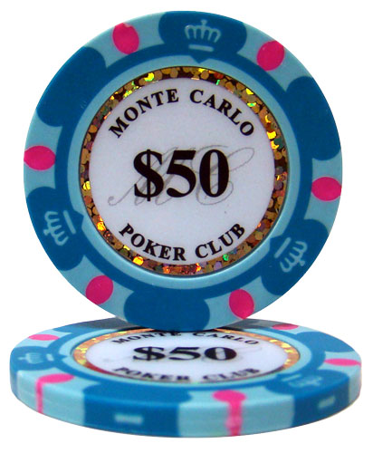 $50 Monte Carlo 14 Gram Poker Chips