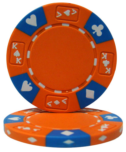 Orange - Ace King Suited 14 Gram Poker Chips