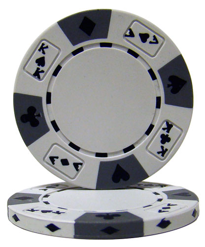 White - Ace King Suited 14 Gram Poker Chips