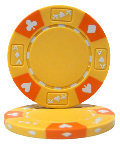 Yellow - Ace King Suited 14 Gram Poker Chips