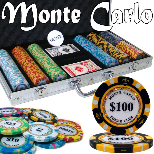 Pre-Pack - 300 Ct Monte Carlo Poker Chip Set Aluminum Case