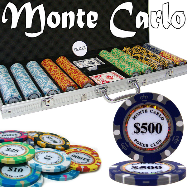 Pre-Pack - 500 Ct Monte Carlo Poker Chip Set Aluminum Case