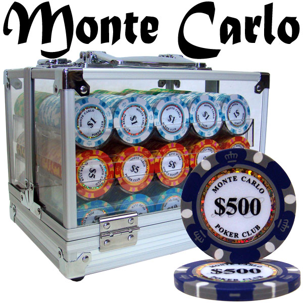 Pre-Pack - 600 Ct Monte Carlo Poker Chip Set Acrylic Case