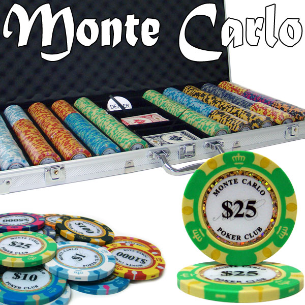 Pre-Pack - 750 Ct Monte Carlo Poker Chip Set Aluminum Case