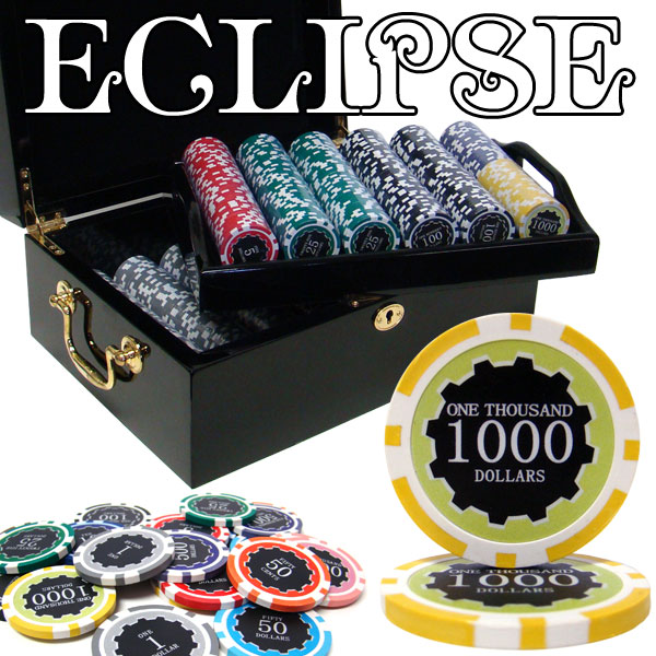 500 Ct Custom Breakout Eclipse 14G Poker Chip Set - Mahogany