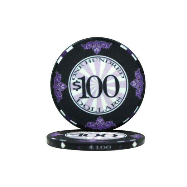 $100 Scroll 10 Gram Ceramic Poker Chip