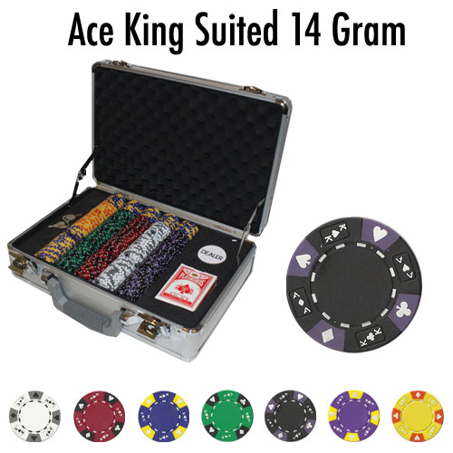 Pre-Pack - 300 Ct Ace King Suited Poker Chip Set Claysmith Case