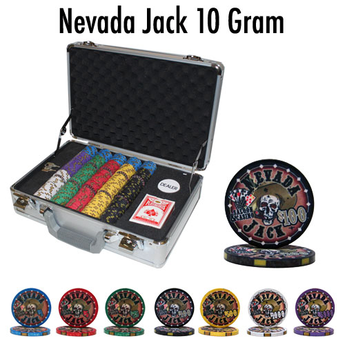 Pre-Packaged 300 Ct Nevada Jack 10 Gram Poker Chip Set - Claysmith