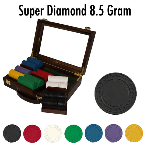 Standard Breakout 300 Ct Super Diamond Poker Chip Set - Walnut