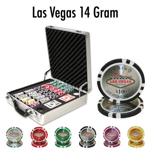 500 Count - Pre-Packaged - Poker Chip Set - Las Vegas 14 G - Claysmith