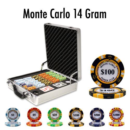 500 Count - Pre-Packaged - Poker Chip Set - Monte Carlo 14 Gram - Claysmith