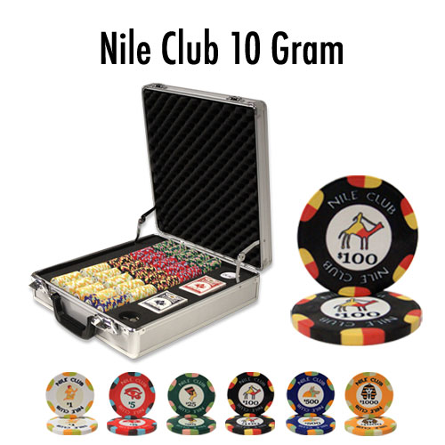 500 Count - Pre-Packaged - Poker Chip Set - Nile Club 10 G - Claysmith