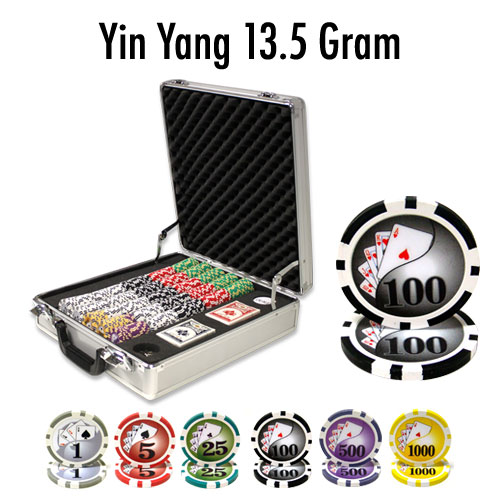 500 Count - Pre-Packaged - Poker Chip Set - Yin Yang 13.5 G - Claysmith