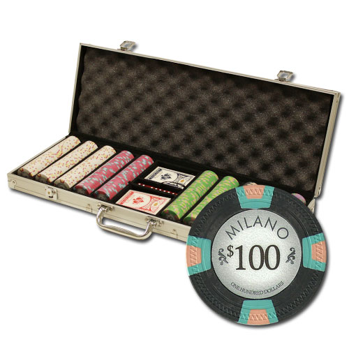 500Ct Claysmith Gaming Milano Poker Chip Set in Aluminum Case