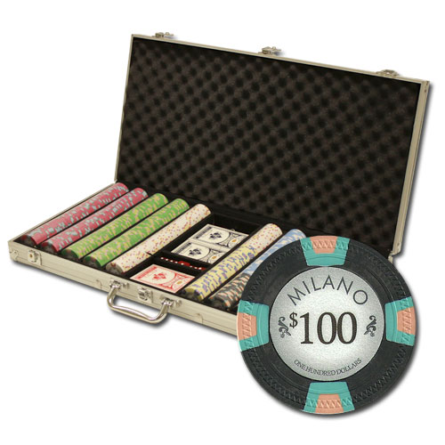 750Ct Claysmith Gaming Milano Poker Chip Set in Aluminum Case