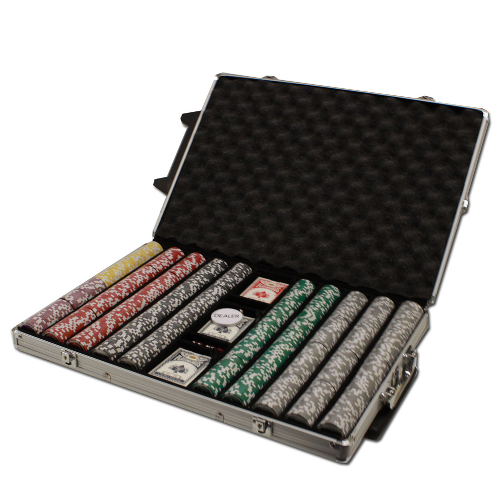 Custom - 1000 Ct Ace King Suited Poker Chip Set Rolling Case